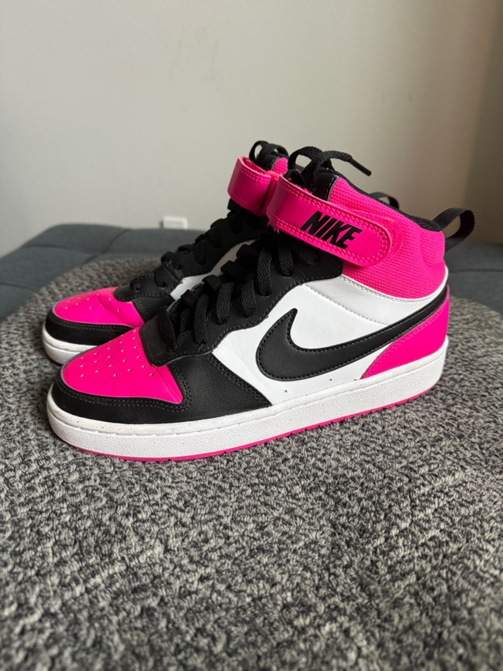 Nike Kids High-Top Sneakers - Hot Pink/Black/White
